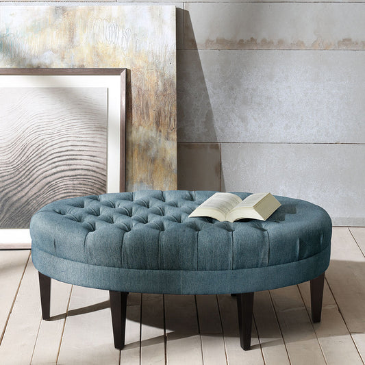 Surfboard Tufted Ottoman - Blue