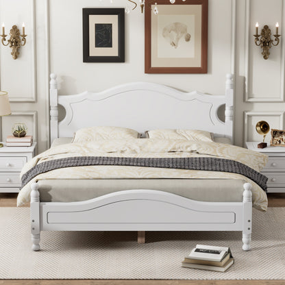 Quarto II Queen Size Wood Platform Bed Frame - White