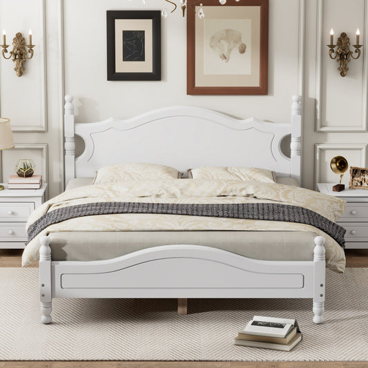 Quarto II Queen Size Wood Platform Bed Frame - White