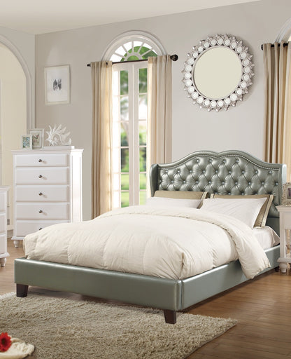 Dexter Wingback Design Full Size Bed - Silver