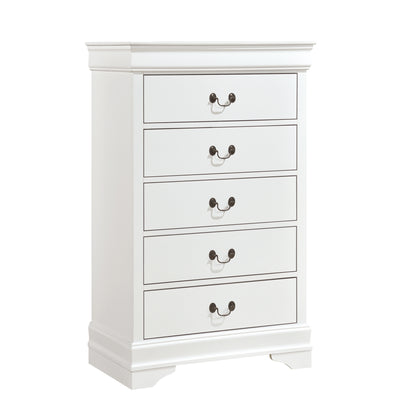 Elegant Heritage 5-Drawer Chest with Antique Drop Handles