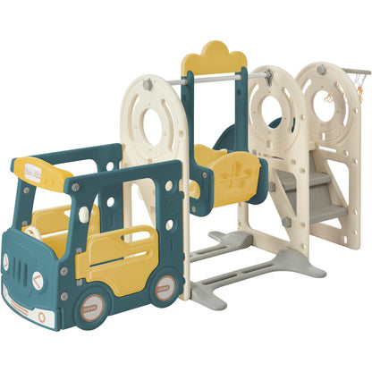 Kids Swing-N-Slide with Bus Play Set - Yellow