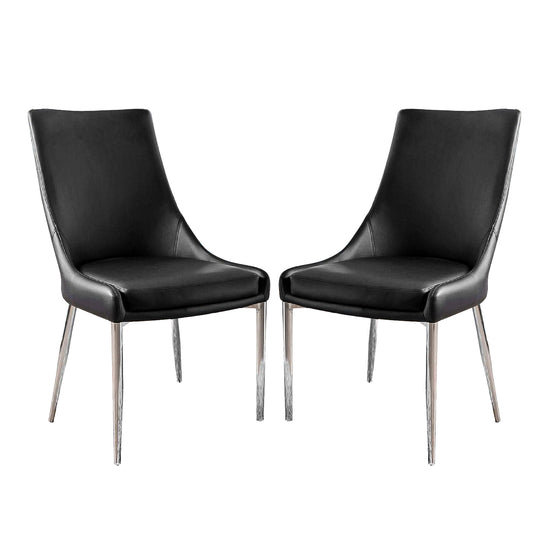 Bryant Leatherette Dining Chairs (Set of 2) - Black