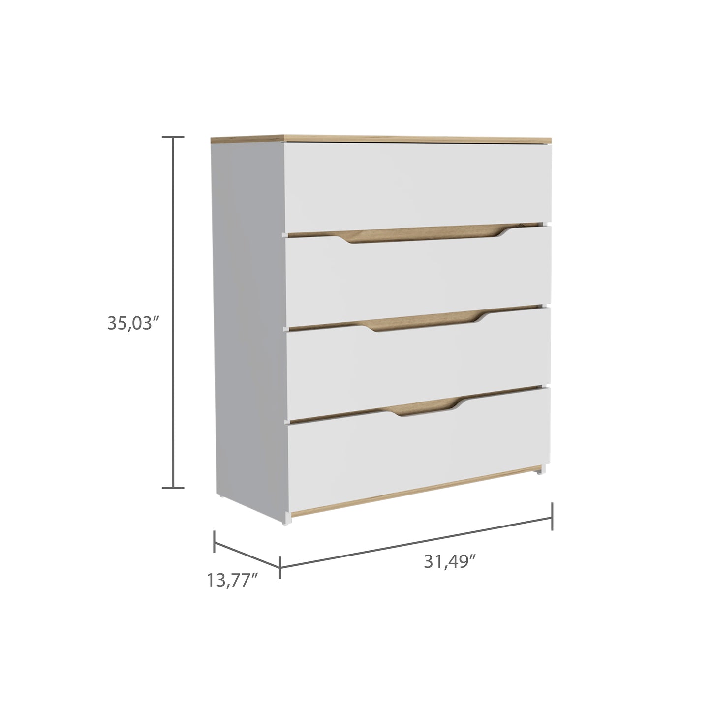 Elegance Oak White Dresser