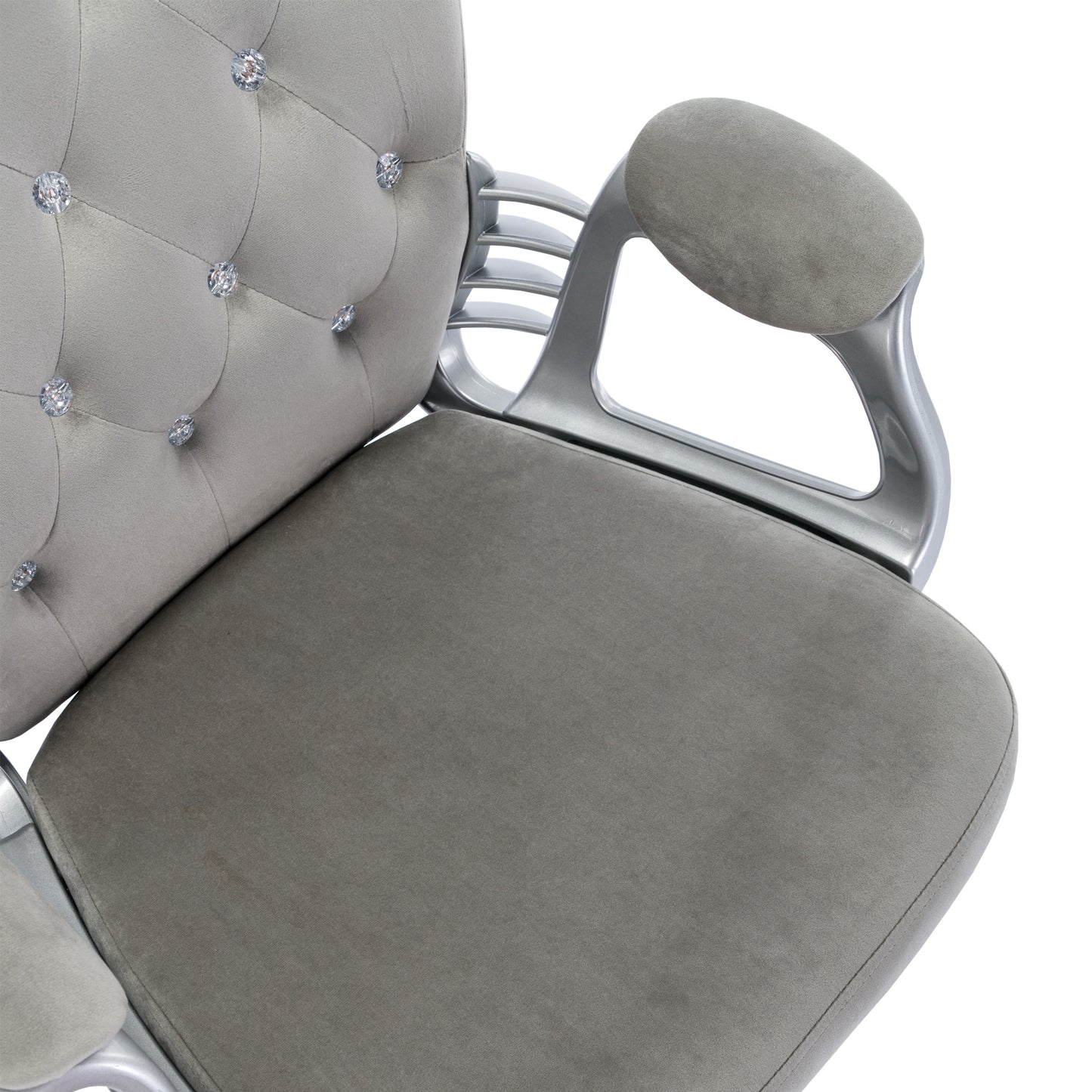 Glamourous Velvet Office Chair - Gray