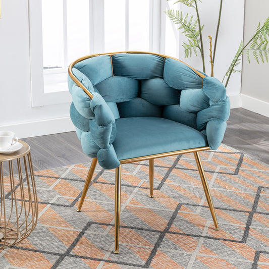 Luna Luxury Modern Velvet Chair - Blue