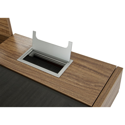 Compact Computer Desk with Multiple Storage - Walnut