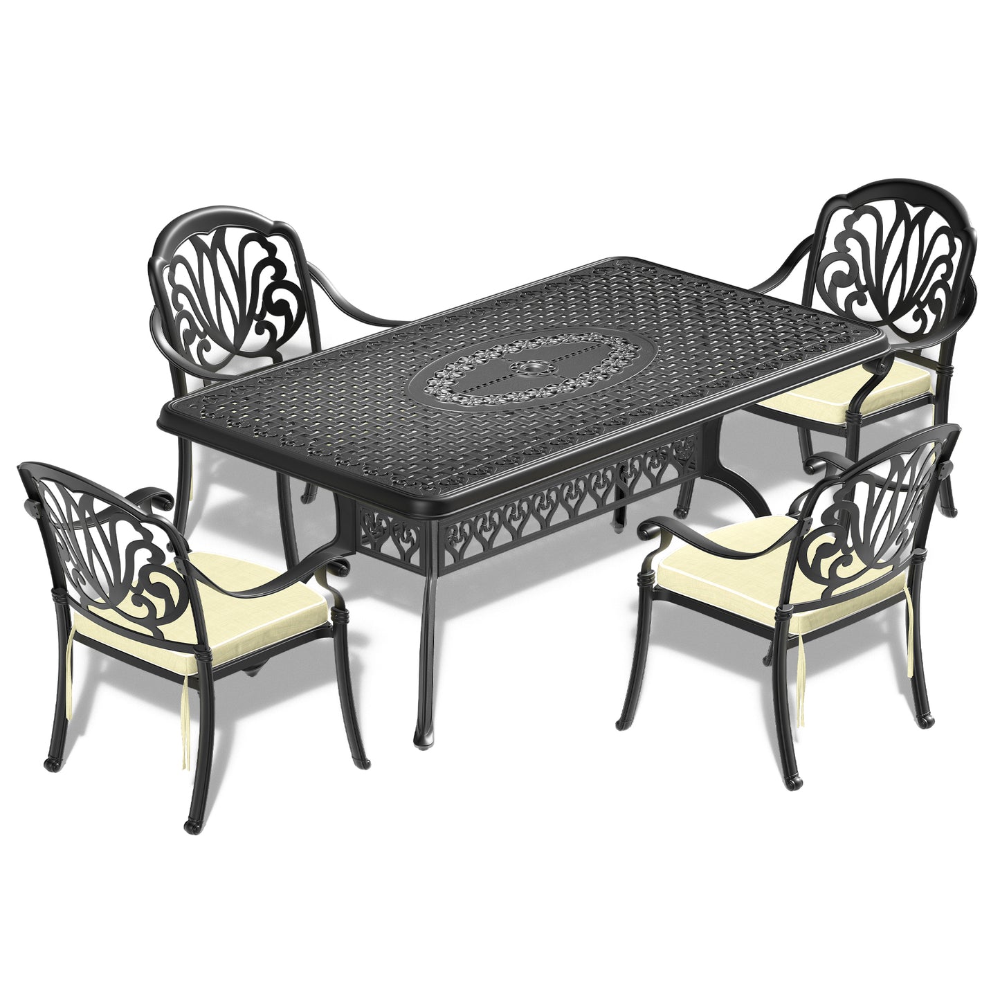 Viona 5 Pc Set Of Cast Aluminum Patio Furniture