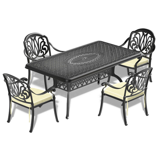 Viona 5 Pc Set Of Cast Aluminum Patio Furniture