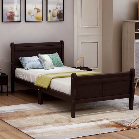 Urban Fusion Twin Size Wood Platform Bed - Espresso