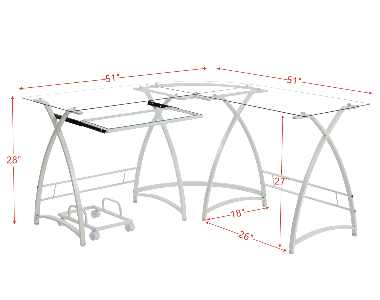 Luxe Glass Computer Desk