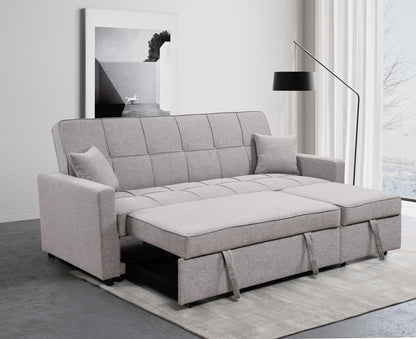 Tena Upholstered Sofa Bed W/Pull Out Bed  - Light Gray