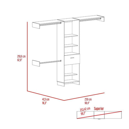 Blackwood 1-Drawer 4-Shelf Closet System