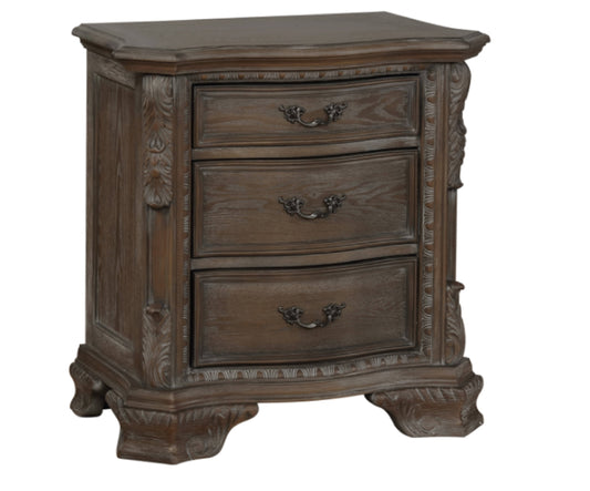 Elysium Solid Wood Traditional Nightstand End Table - Gray