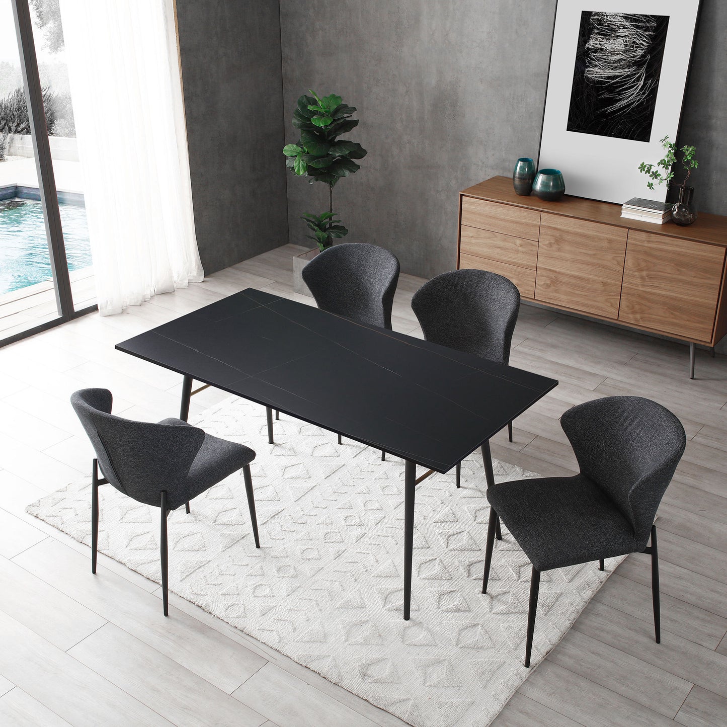 Elegant Ebony Dining Table