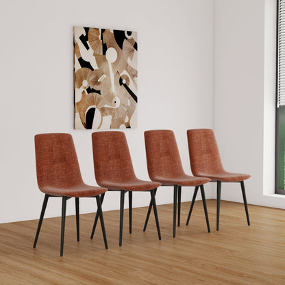 Ona Suedette Dining Chairs with Black Metal Leg (Set of 2) - Caramel