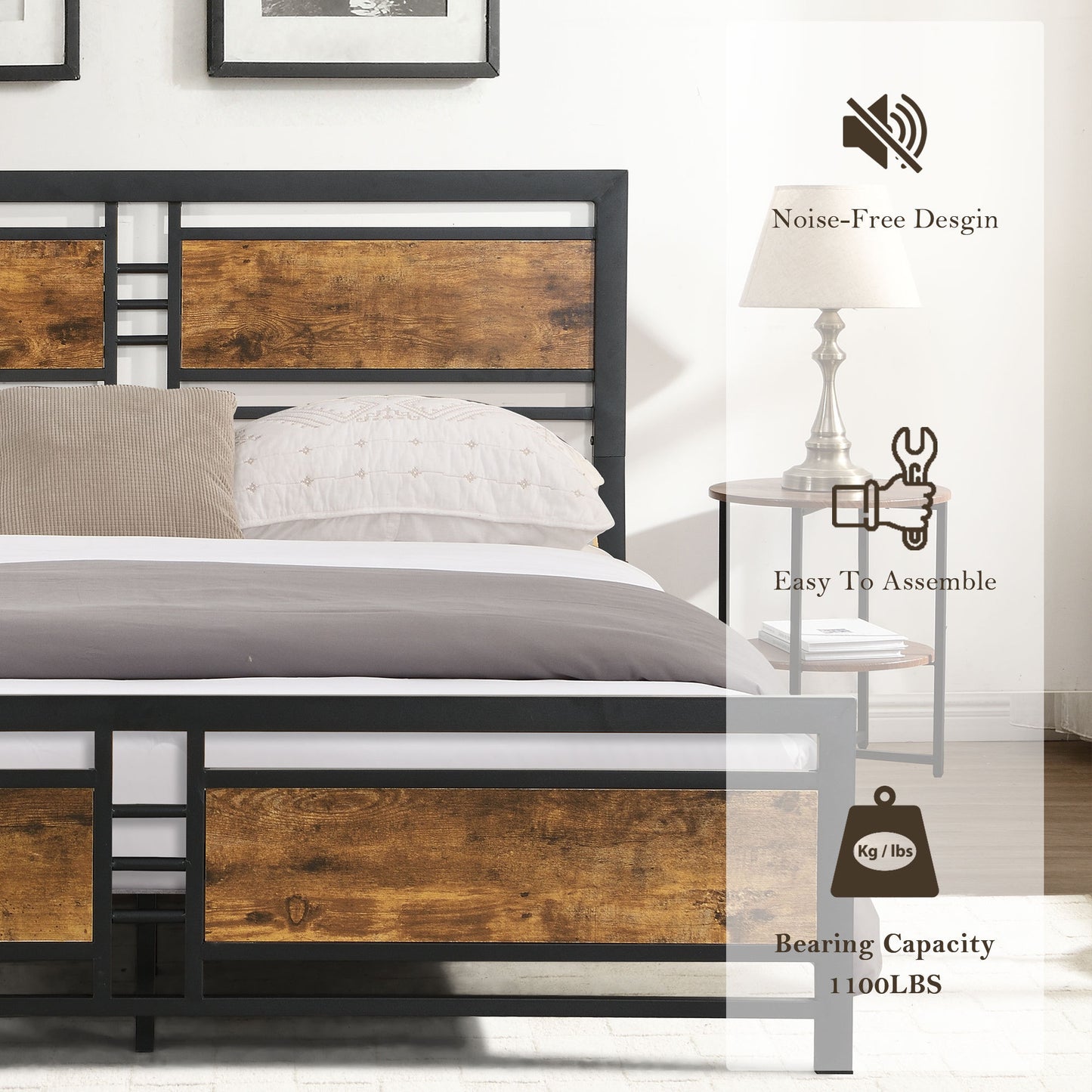 RegalRest Metalwood Platform Bed