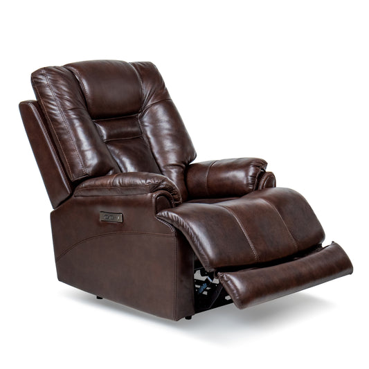 Leather Gel Zero Gravity  Power Recliner - Chocolate