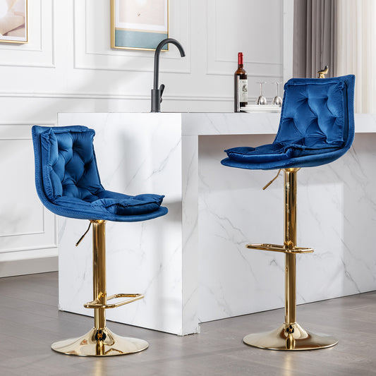 Valor Swivel Bar Stools - Blue Set of 2