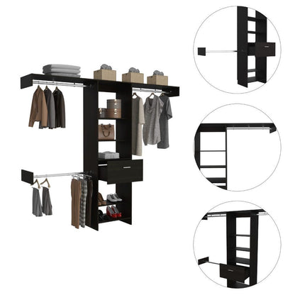 Blackwood 1-Drawer 4-Shelf Closet System