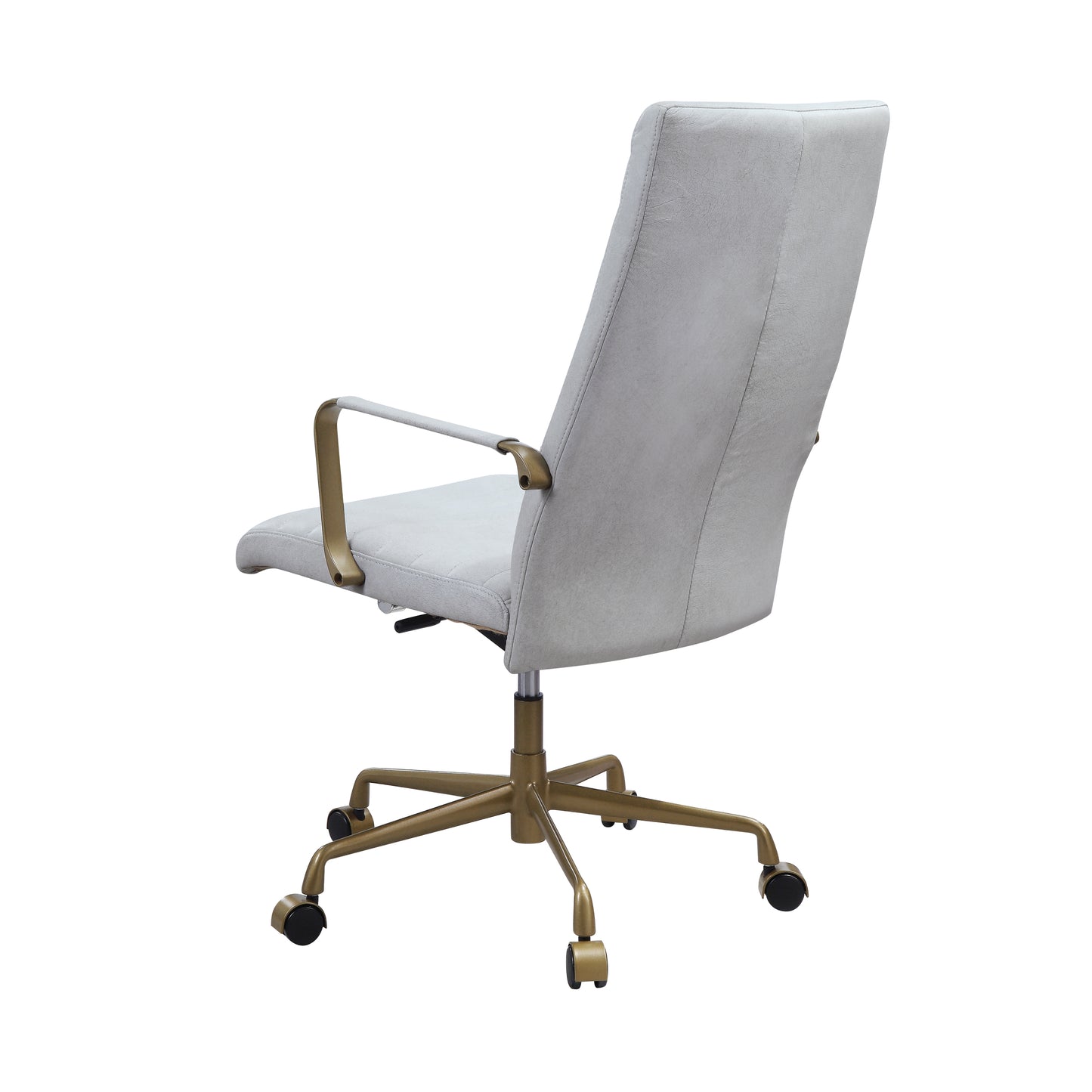 Vintage White Top Grain Leather Office Chair