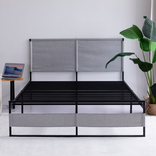 Ovi King Size Metal Bed Frame - Gray