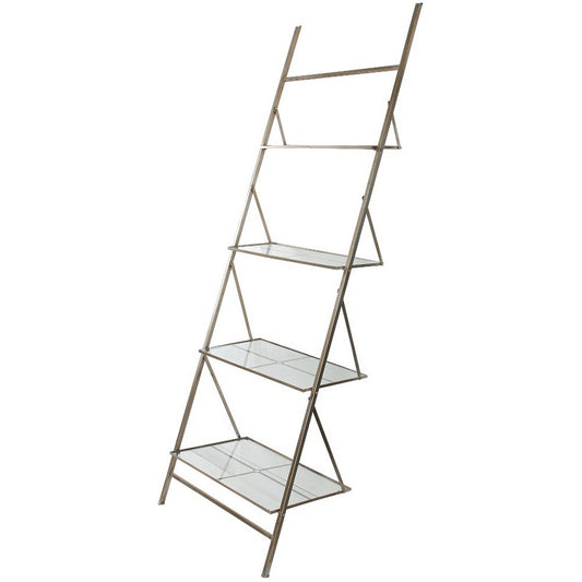 Silver Ladder Glass Shelf