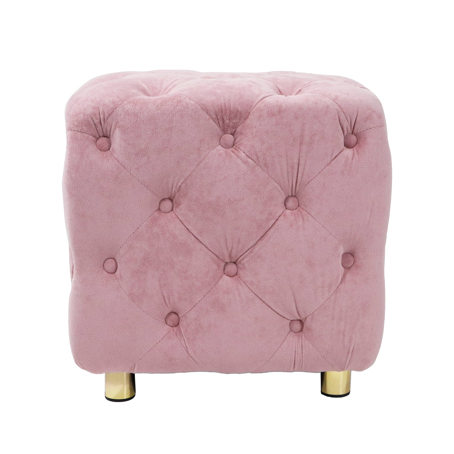 Velvet Upholstered Vanity Seat - Pink