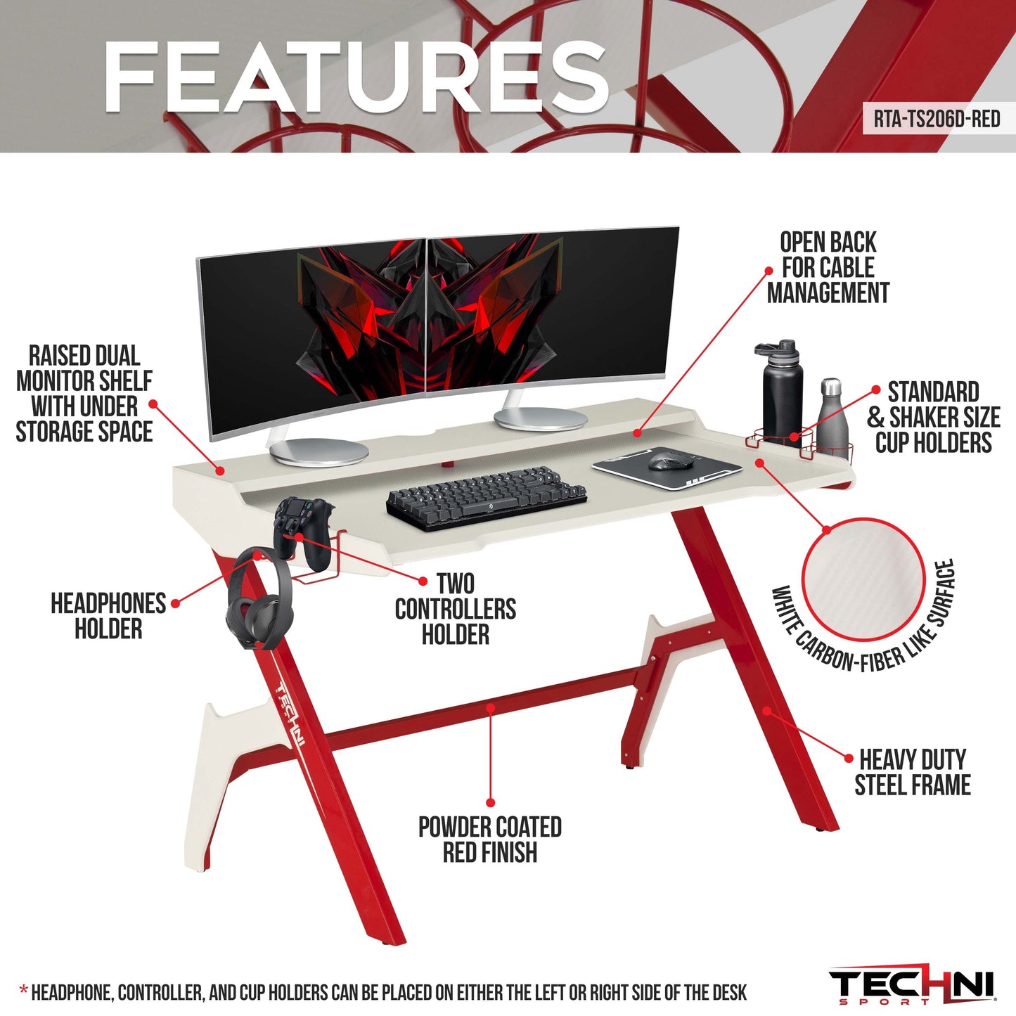 Red Wave Gaming Desk