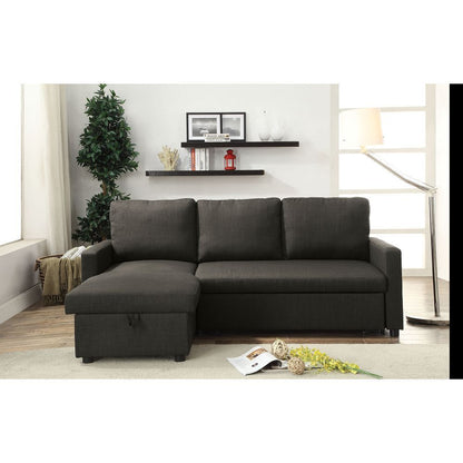 Vegas Linen Sectional Sofa w/Sleeper - Charcoal