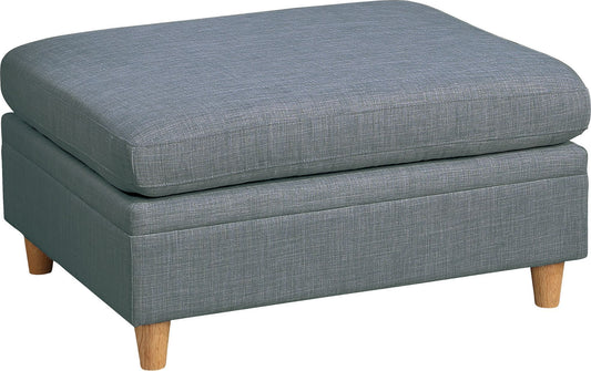 Wooden Legs Ottoman - Grey