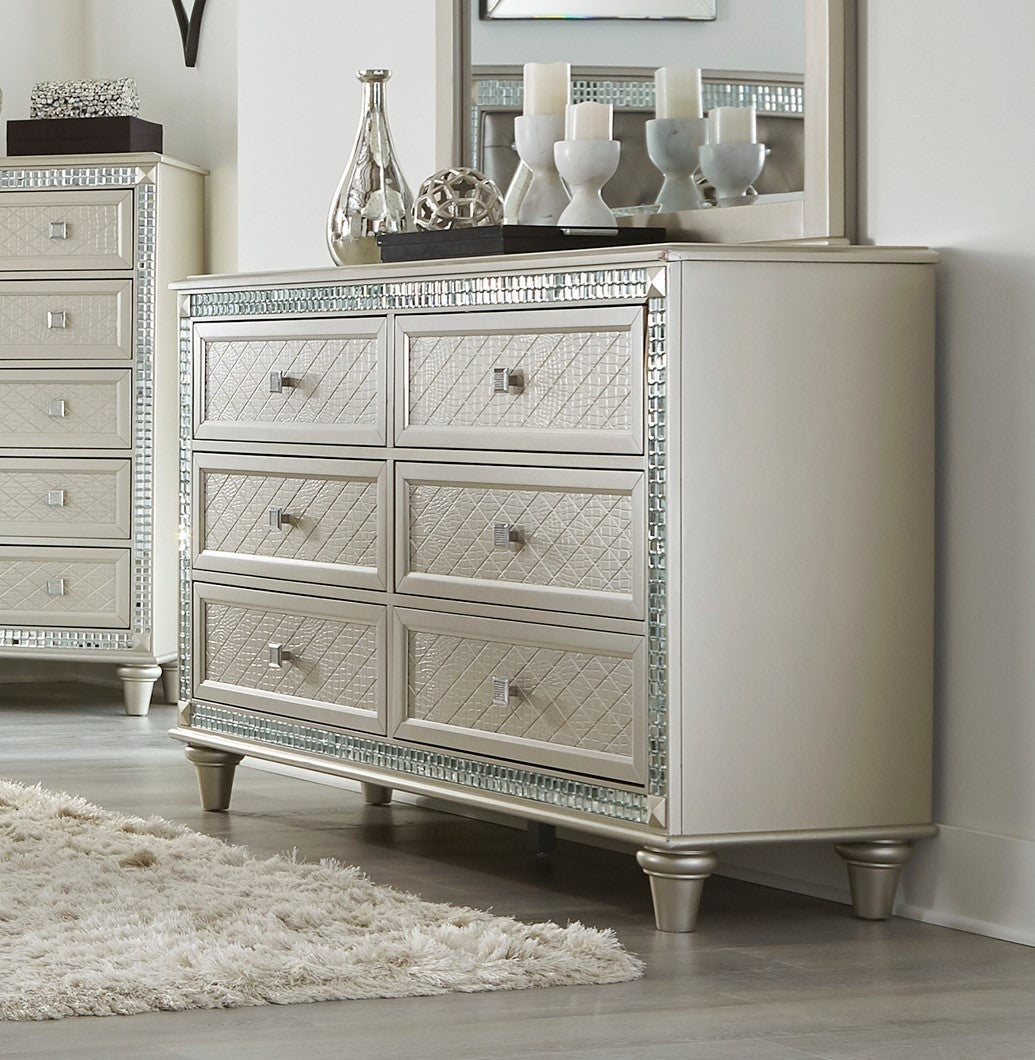 Diamond Elegance 6-Drawer  Dresser