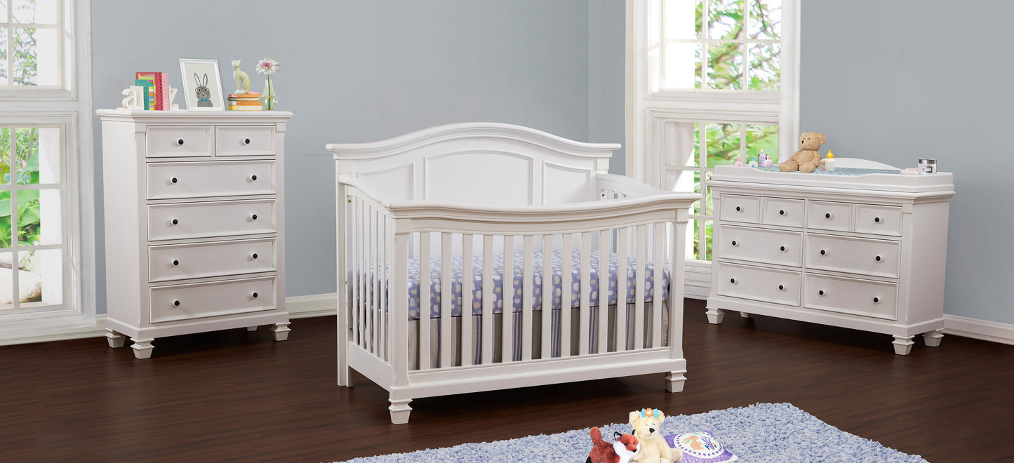 Bless 4-in-1 Convertible Crib - White