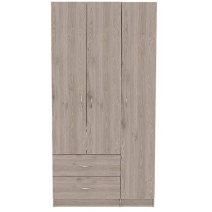 Watson 2-Drawer 3-Door Armoire - Light Grey