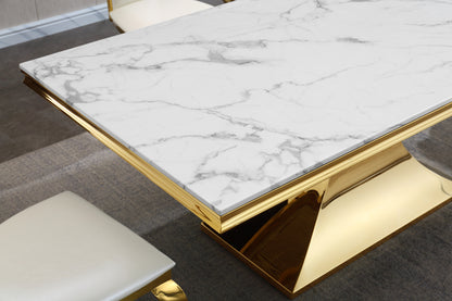 Golden Reflections Marble Dining Table