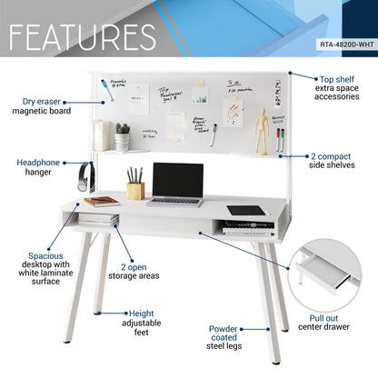 Tech Board Desk - White