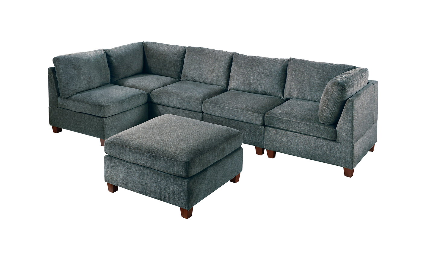 Astra 6 Pcs Modular Sofa Set - Gray