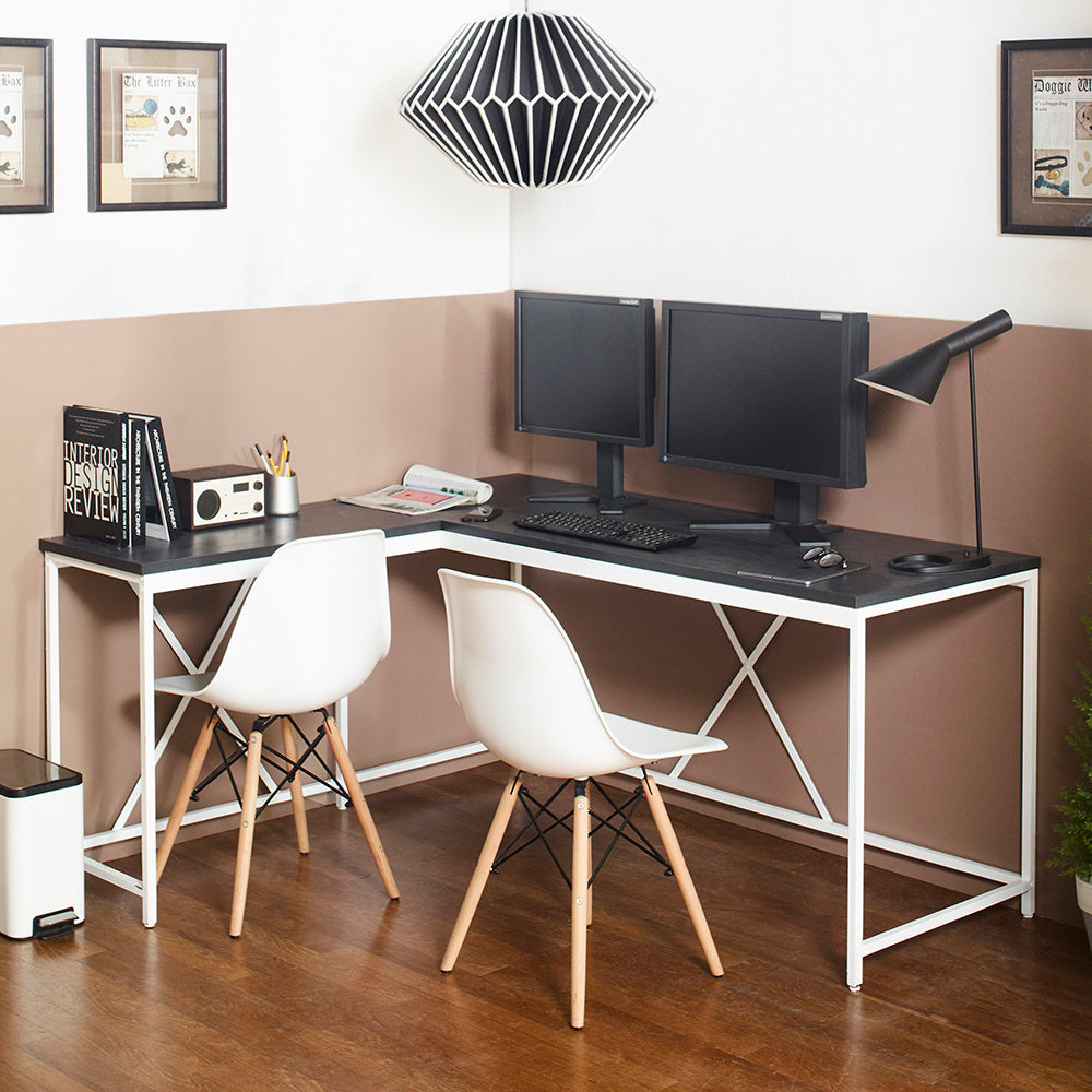 Olympus Wood and Metal Corner Desk