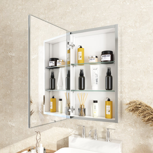 15 x 26 Inch Medicine Cabinet with Mirror Aluminum Bathroom Adjustable shelf