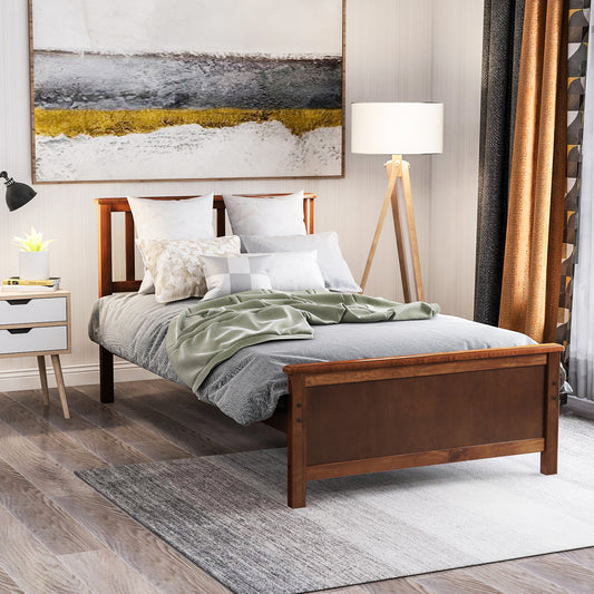 Walnut Dreamwood Twin Platform Bed