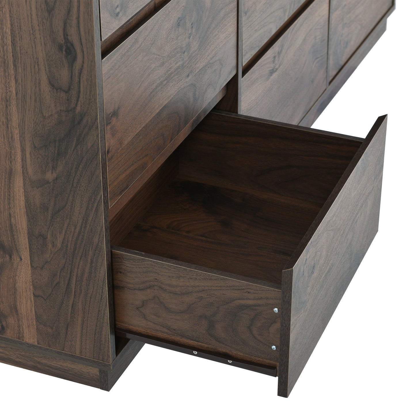 Elegant Retro 9-Drawer Dresser in Rich Dark Brown