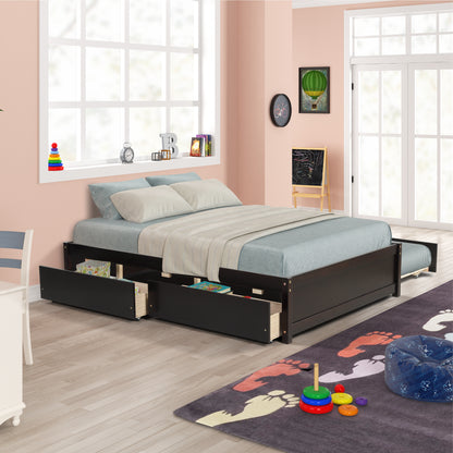 Trundle Max Twin Bed with Storage Drawers - Espresso