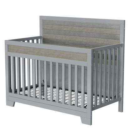 Solid Baby Crib Pine Non-Toxic  - Grey