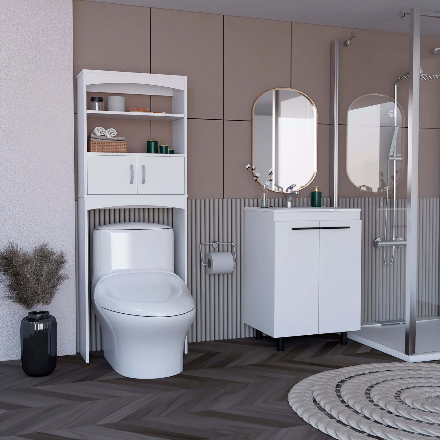 Aqua Shire 2 Piece Bathroom Set - White