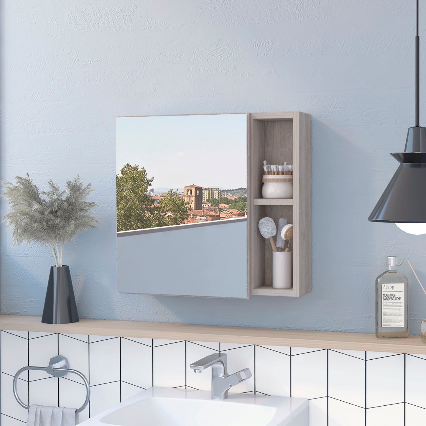 Oman Medicine Cabinet - Light Gray