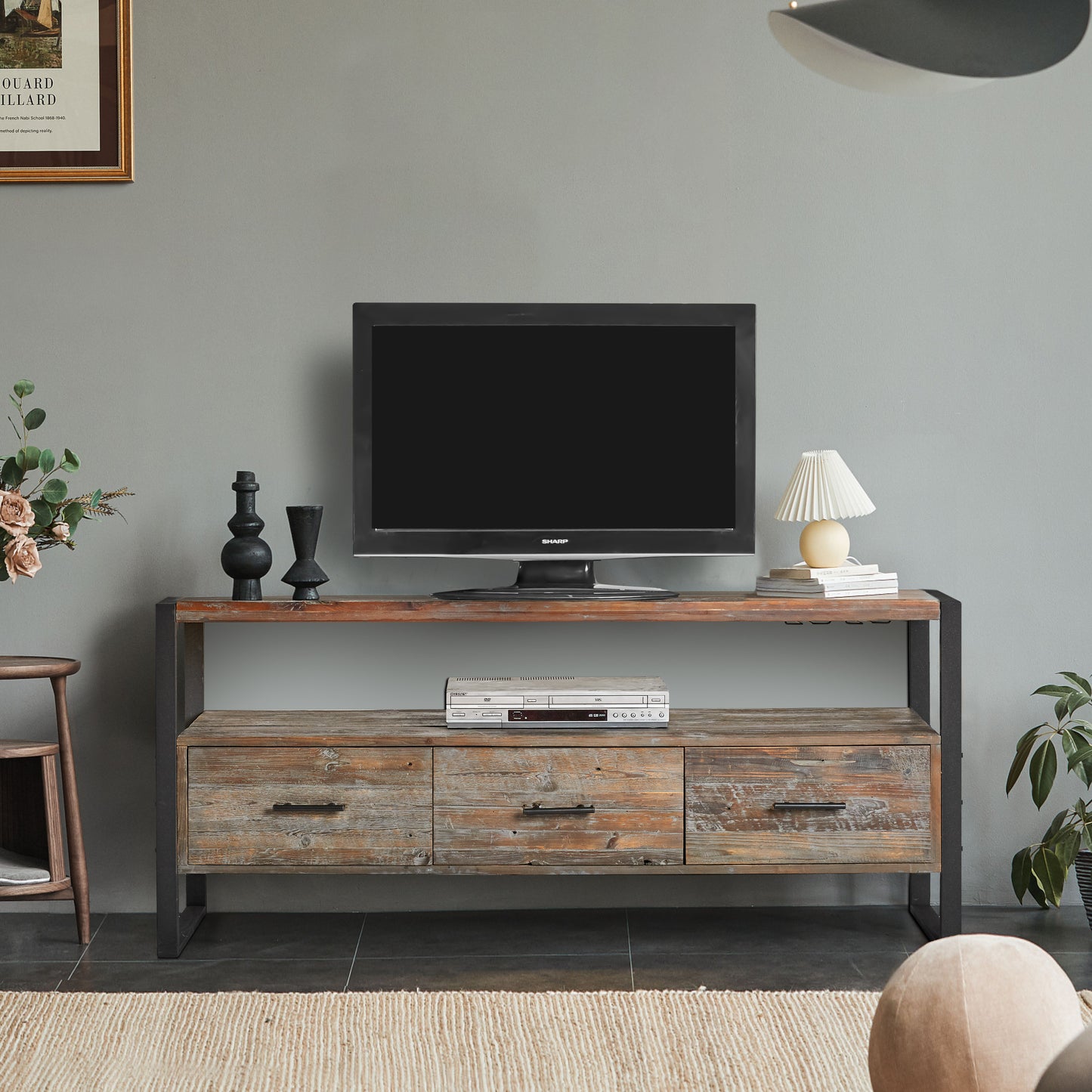 Rift Reclaimed Wood Media TV Console - Gray