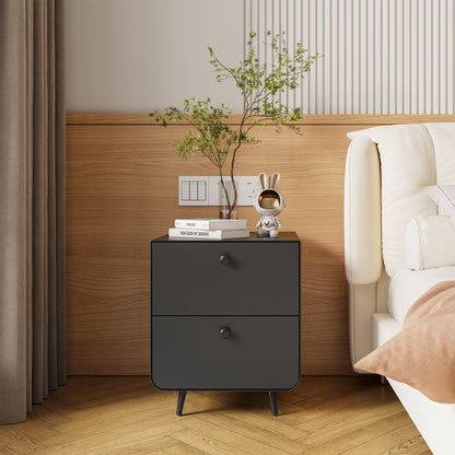 Jif Modern Nightstand With 2 Drawers - Black