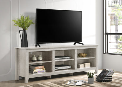 Benito TV Stand with Open Shelves - Light Gray