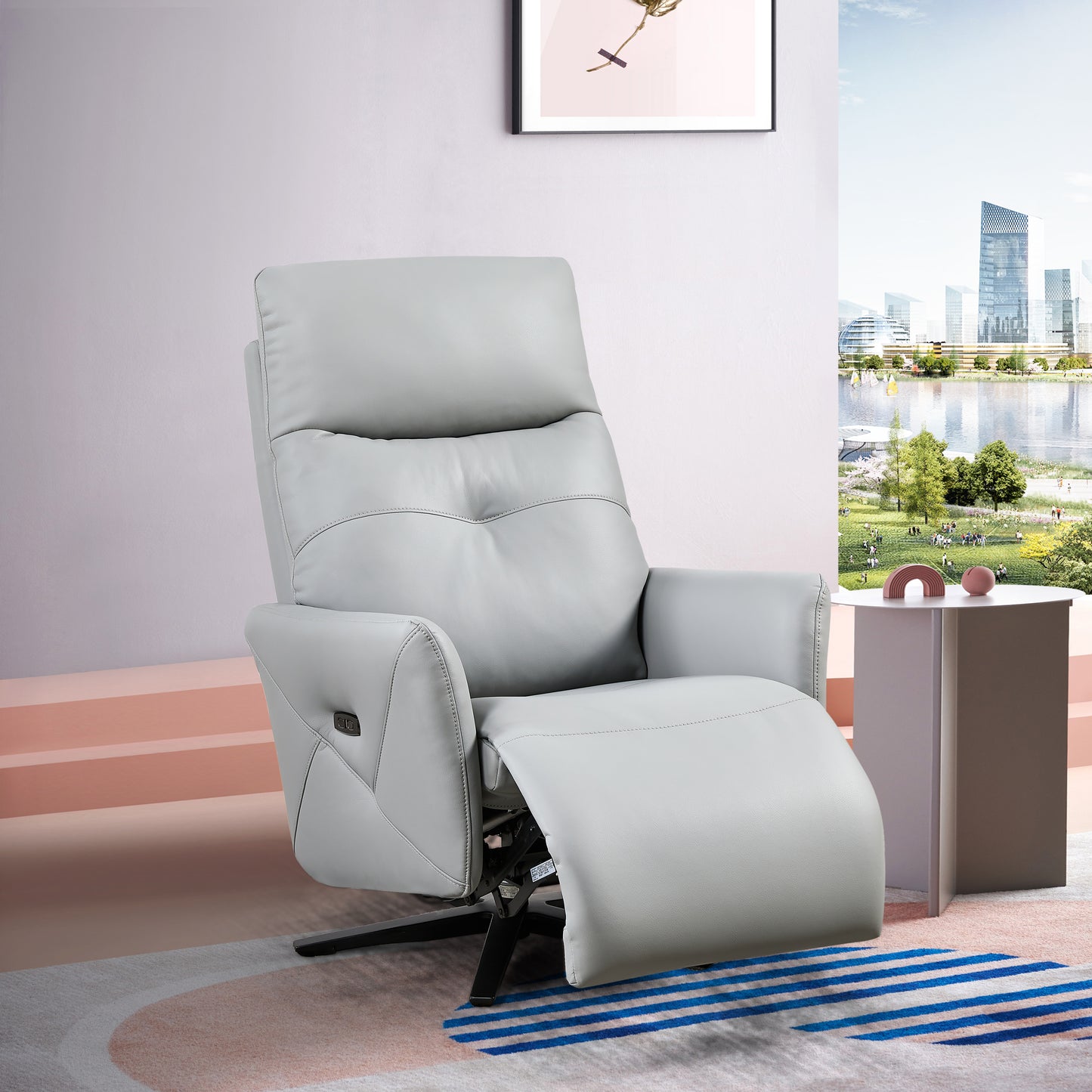 Jova Recliner Chair with Dual Motor - Light Gray