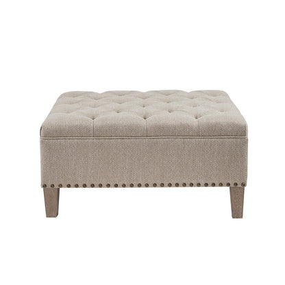 Lindsey Tufted Square Cocktail Ottoman - taupe